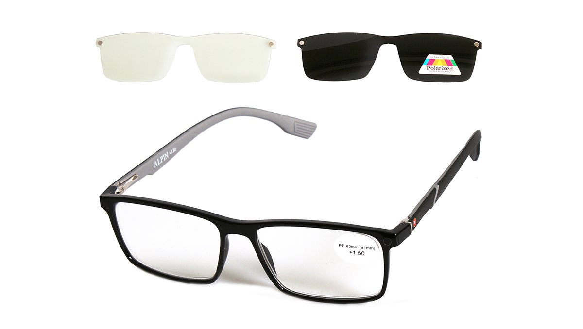 OPTICAL ALPIN 10375 GREY-1 Γυαλιά Ανάγνωσης Clip-on ALPIN 10375 Μαύρο - Image 1